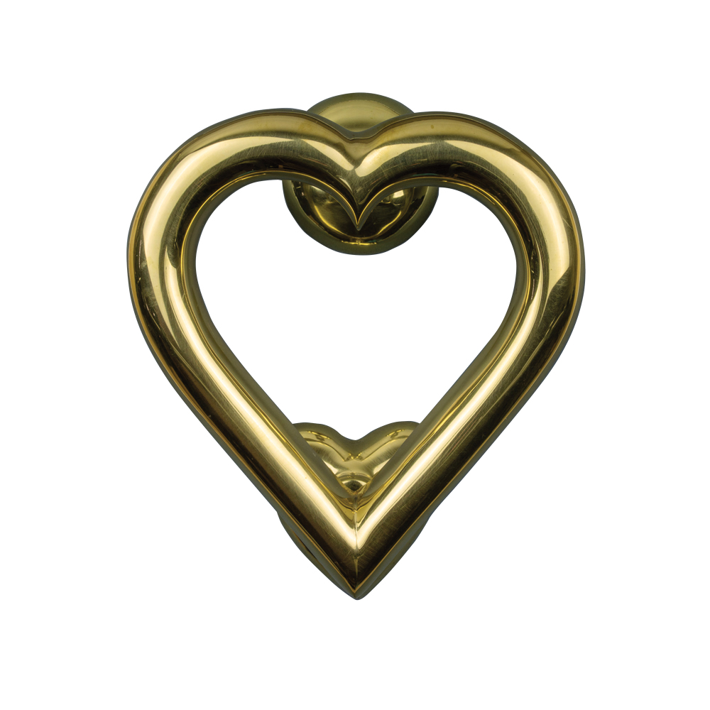 Brass Heart Door Knocker - Brass